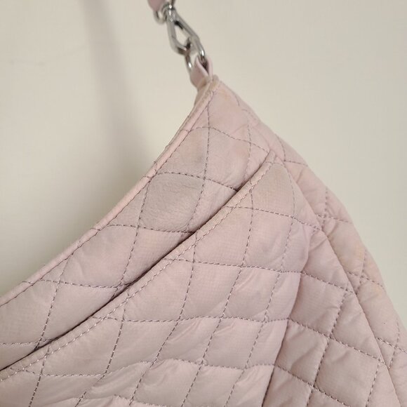 MZ Wallace Crosby Quilted Hobo Shoulder Bag Nylon Pink - Picture 4 of 11